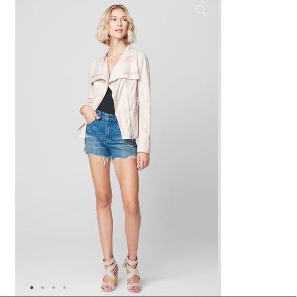 Blank NYC Cream tie-dye faux suede drape front jacket - Picture 16 of 16